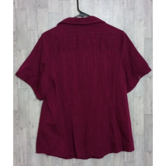 Lane‎ Bryant Top Short Sleeve Button Up Career Wear Purple/Magenta Size 18/20 - Picture 2 of 4